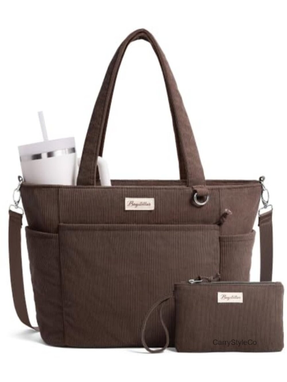 Corduroy Tote Bag for Women Laptop Work Teacher Nurse Purse